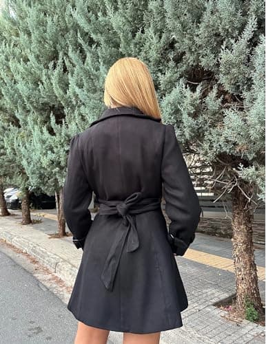 Zeagoo Women's Fashion Faux Fur Thick Wool Trench Coat Winter Warm Jacket S-2XL
