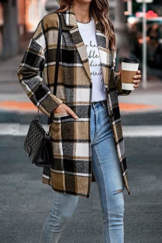 PrettyGarden Women's Plaid Winter Jacket With Pockets