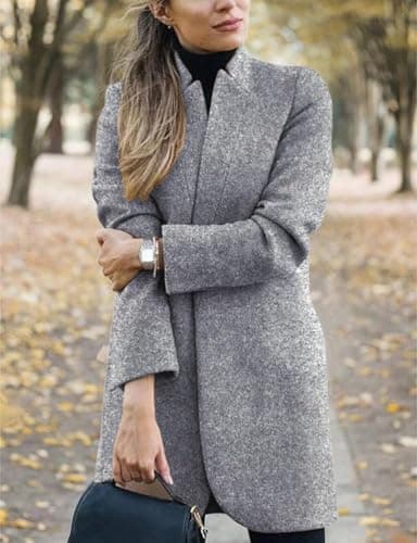 IDEALSANXUN Women's Wool Open Front Cardigan Blazer Coats