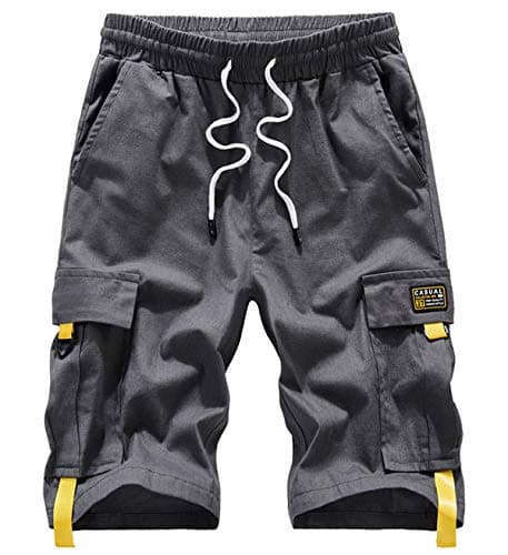 Vcansion Men's Casual Lightweight Loose Fit Multi-Pockets Cargo Shorts — #01grey