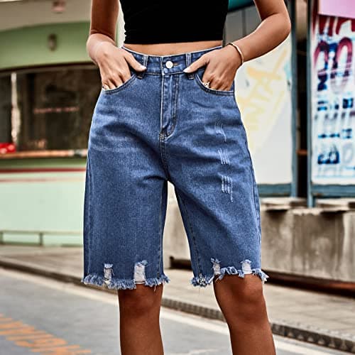 Sumleno Women's High Waist Y2k Denim Jorts Shorts