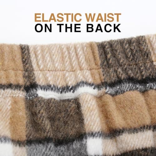 Women's Wool Plaid Mini Skirt - High Elastic Waist for Fall & Winter