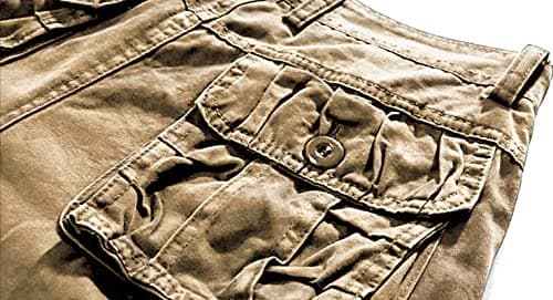 utcoco Men's Relaxed Fit Multi-Pocket Cargo Shorts in Cotton