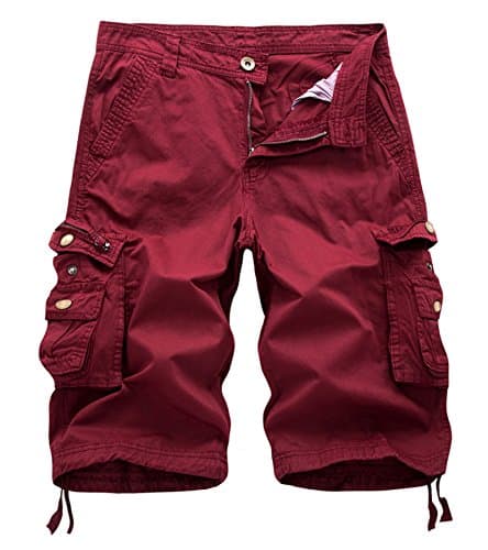 DONGD Men's Camo Cargo Shorts — Red