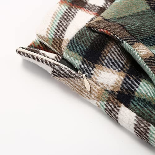 Ylingjun Long Plaid Wool Skirt for Women Winter Warm Elastic Waist
