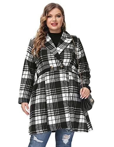 Hanna Nikole Women's Plus Size Wool Trench Coats