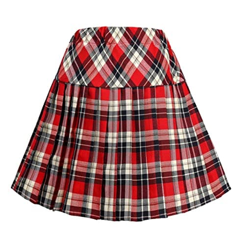 Women's Plaid Pleated Skirt Tartan Mini Skirts