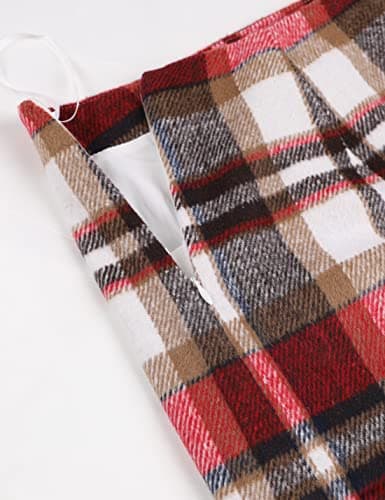 UANEO High-Waisted Plaid Mini Skirt for Women