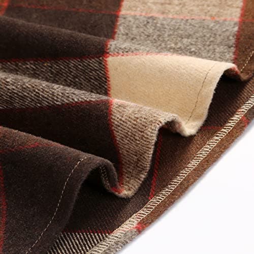 IDEALSANXUN Women's A-Line Plaid Wool Skirts with Elastic Waist