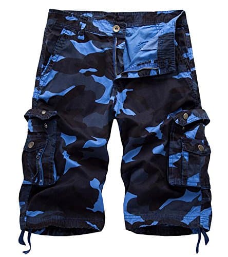 DONGD Men's Camo Cargo Shorts — Dark Blue Camo