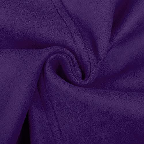 Fuinloth Women's Faux Suede Button Closure A-Line High Waist Mini Skirt — Purple