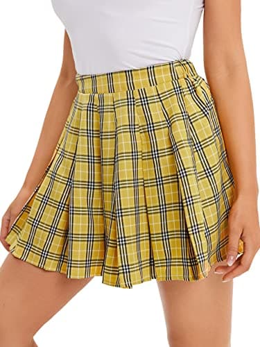 Y2K Plaid High-Waist A-Line Skirt for Women