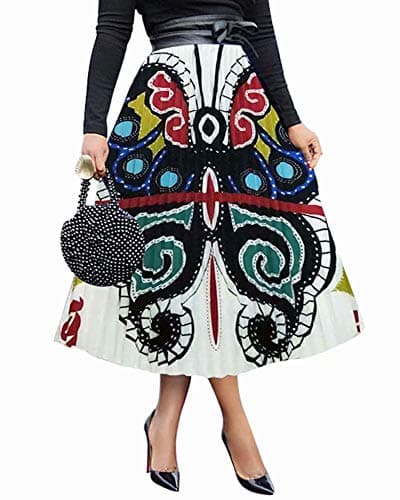 Graffiti Pleated Skirts with Cartoon Print for Women — Butterfly