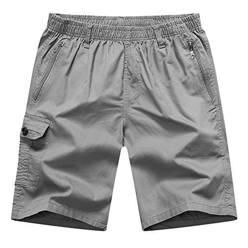 Men's 100% Cotton Cargo Shorts — Light Grey