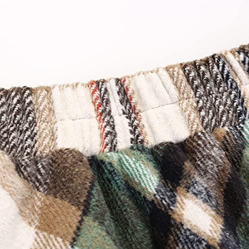 Ylingjun Long Plaid Wool Skirt for Women Winter Warm Elastic Waist