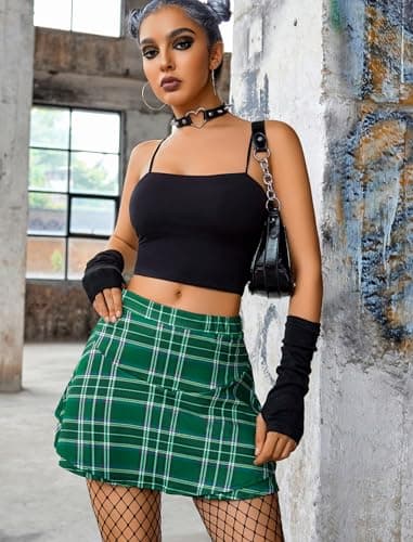 Avidlove Mini Skirt for Women High Waist Ruffle Trim Solid