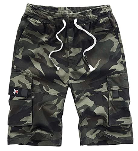 Vcansion Men's Casual Lightweight Loose Fit Multi-Pockets Cargo Shorts — Camo