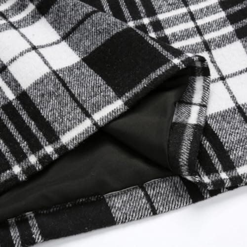 Cyclamen Women's High Waisted Wool A-Line Fall Winter Plaid Mini Skirt