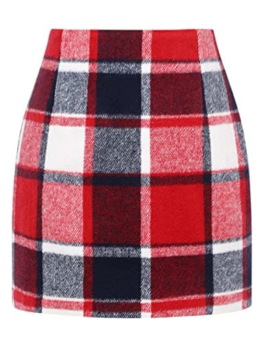 High Waist Plaid Bodycon Pencil Skirt — Plaid Rose