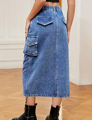 Cargo Denim Skirt for Women