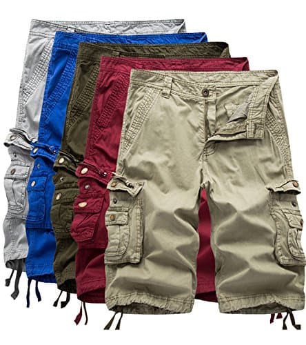 HODZAIW Mens Outdoor Camouflage Cargo Shorts with Multiple Pockets