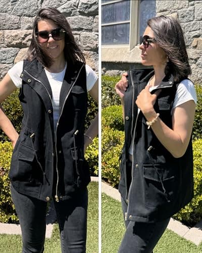 Beyove Women's Lightweight Sleeveless Military Anorak Cargo Vest