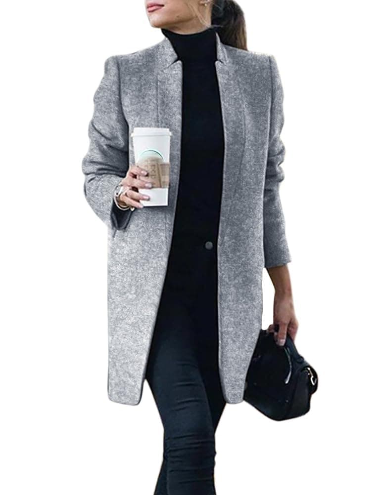 IDEALSANXUN Women's Wool Open Front Cardigan Blazer Coats