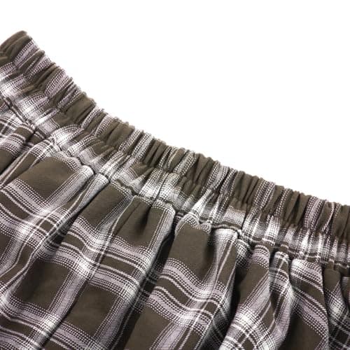 Belle Poque High Waisted Pleated Midi Plaid Skirt with Pockets