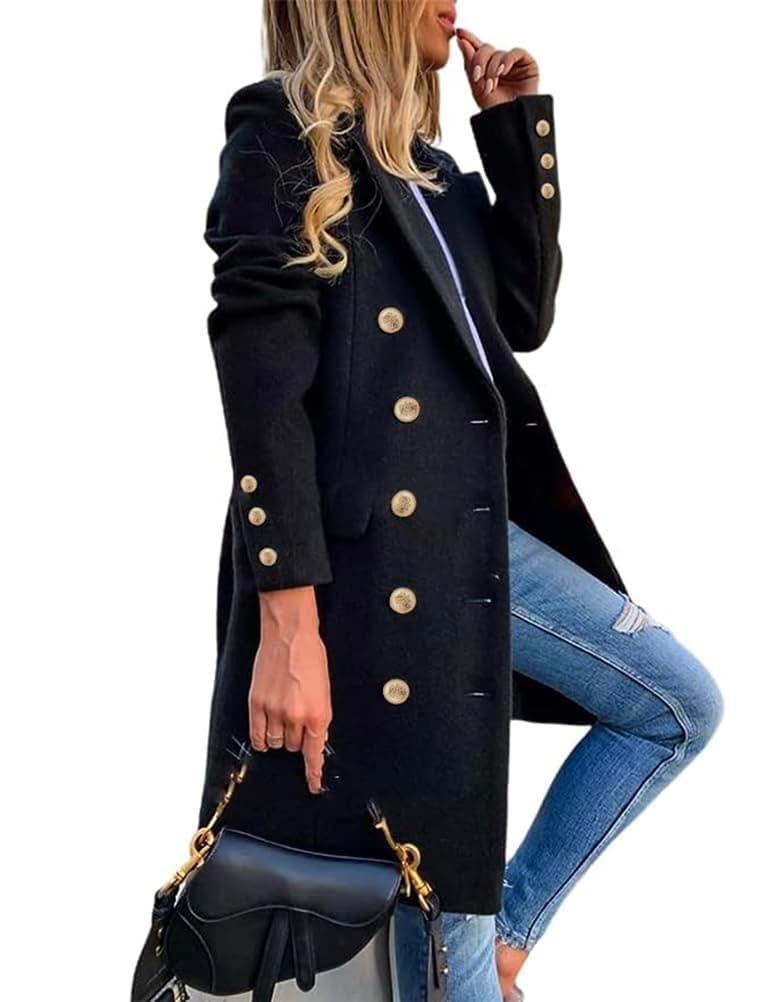 Women's Wool Peacoat for Fall and Winter