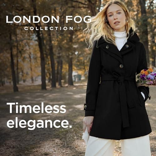 LONDON FOG Women's Thigh-Length Wool Coat with Belt