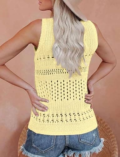 IDEALSANXUN Women's V-Neck Sleeveless Pullover Knit Sweater Top