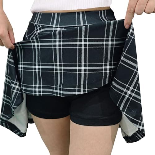 Women's Mini Flared A-Line Stretchy Party Skirts with Shorts