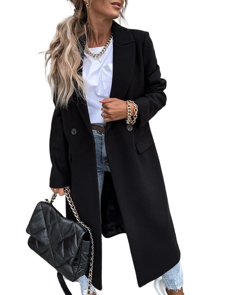 Stylish Long Wool Trench Coats for Women, Perfect for Fall and Winter