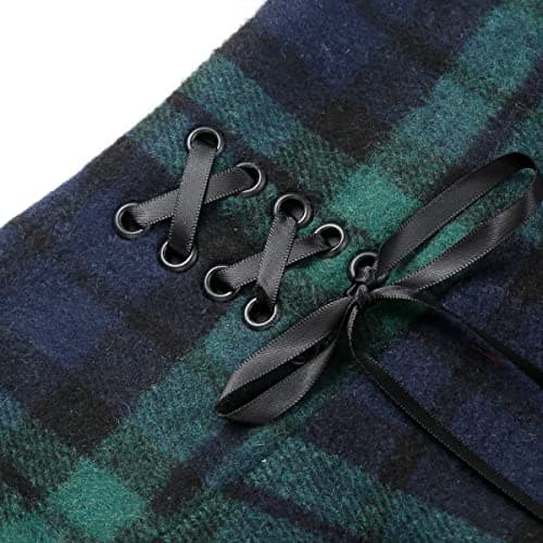IDEALSANXUN Womens High Waist Pleated Wool Gothic Mini Skirts