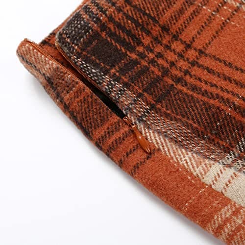 Kinghua Women's High-Waisted Wool Plaid Mini Skirt