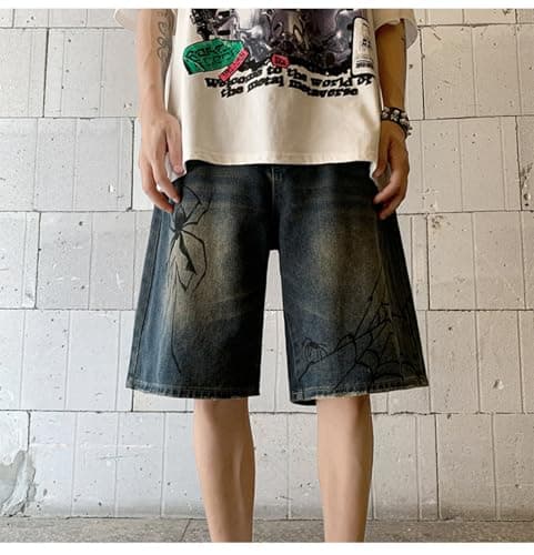 Ponitrack Jorts Women's Vintage Acid-Washed Baggy Grunge Fashion Casual Wide Leg Pants