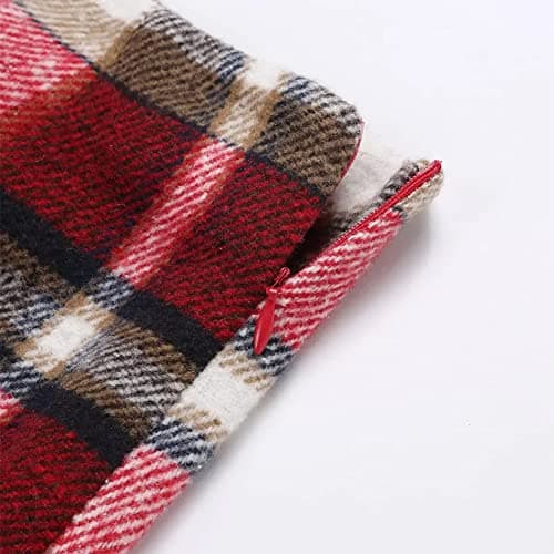 Kinghua Women's High-Waisted Plaid Mini Skirt for Fall and Winter