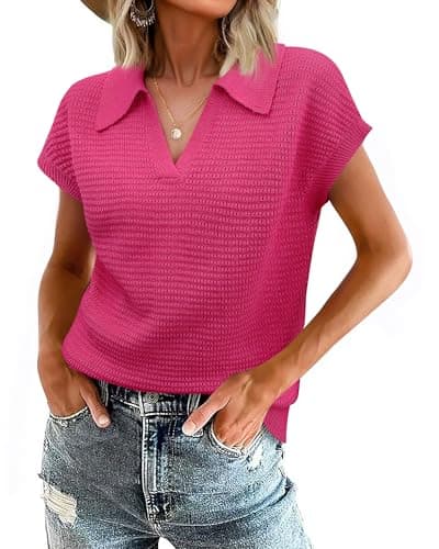 Hollow Out Cap Sleeve V Neck Sleeveless Sweater Vest for Women