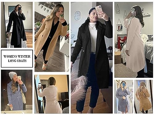 Danedvi Women's Slim Fit Double Breasted Pea CoatWinter Jacket