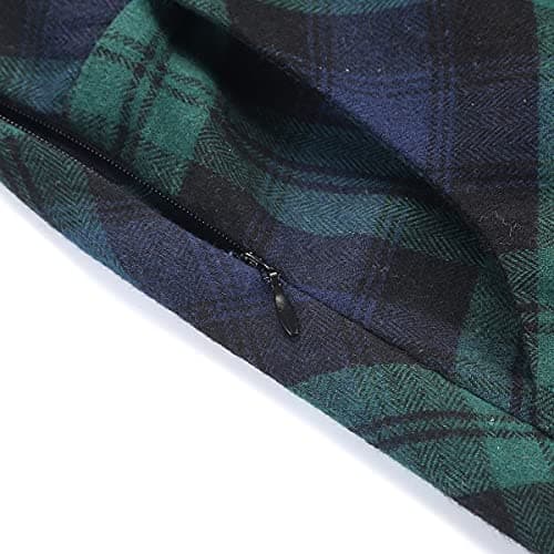 Women's High Waist Plaid Aline Midi Skirt by IDEALSANXUN