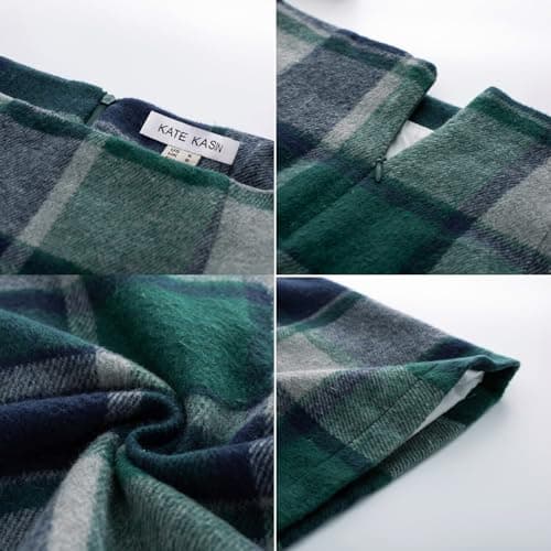 Kate Kasin 2025 High Waisted Casual Plaid Pencil Skirt for Women