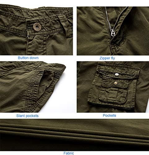 Littleking Men's Camo Cargo Shorts with Multi-Pockets Casual Outdoor Wear