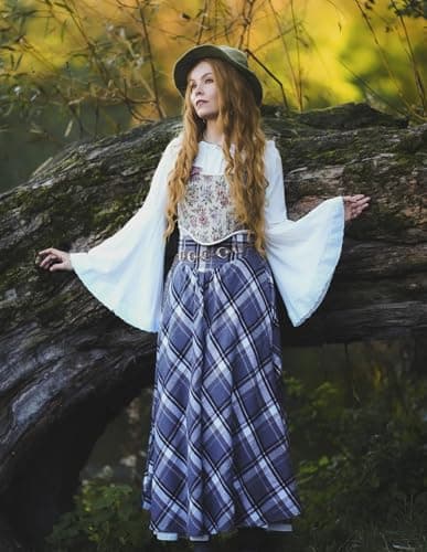 Victorian Plaid Maxi Skirt for Women