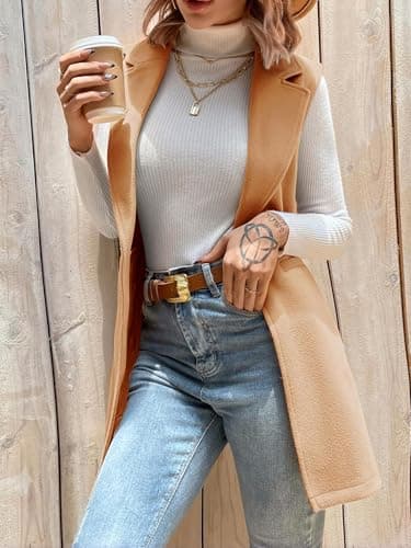 Women's Wool Sleeveless Blazer Vest for Fall/Winter