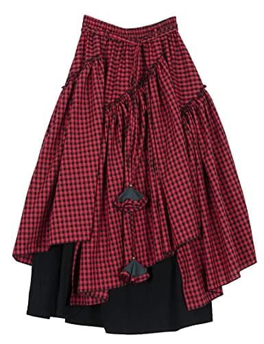 Womens Elastic Waist Retro Maxi Pleated Long Skirt