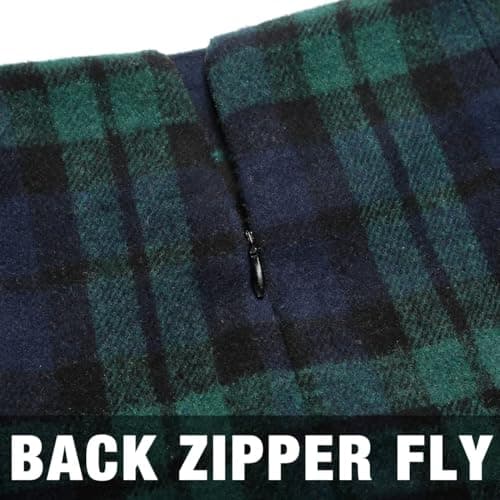 Women's Plaid Wool Pencil Skirt for Fall and Winter