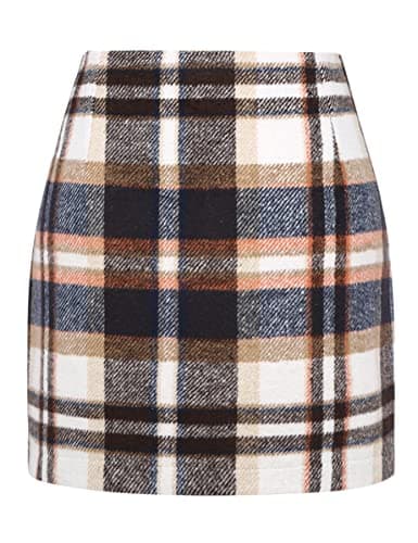 Trendy High Waisted Plaid Mini Skirts for Women