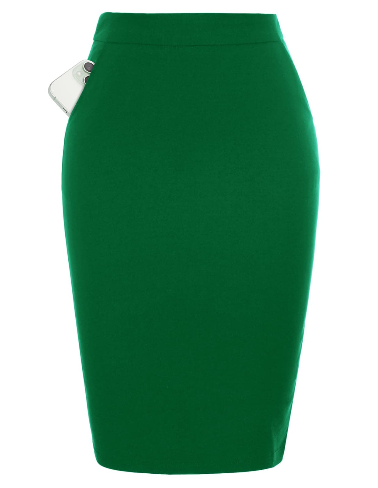 Kate Kasin Women's Knee-Length Stretchy Elastic Waist Business Pencil Skirt