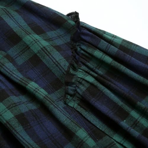 IDEALSANXUN High Waisted Plaid A Line Maxi Skirt with Pockets