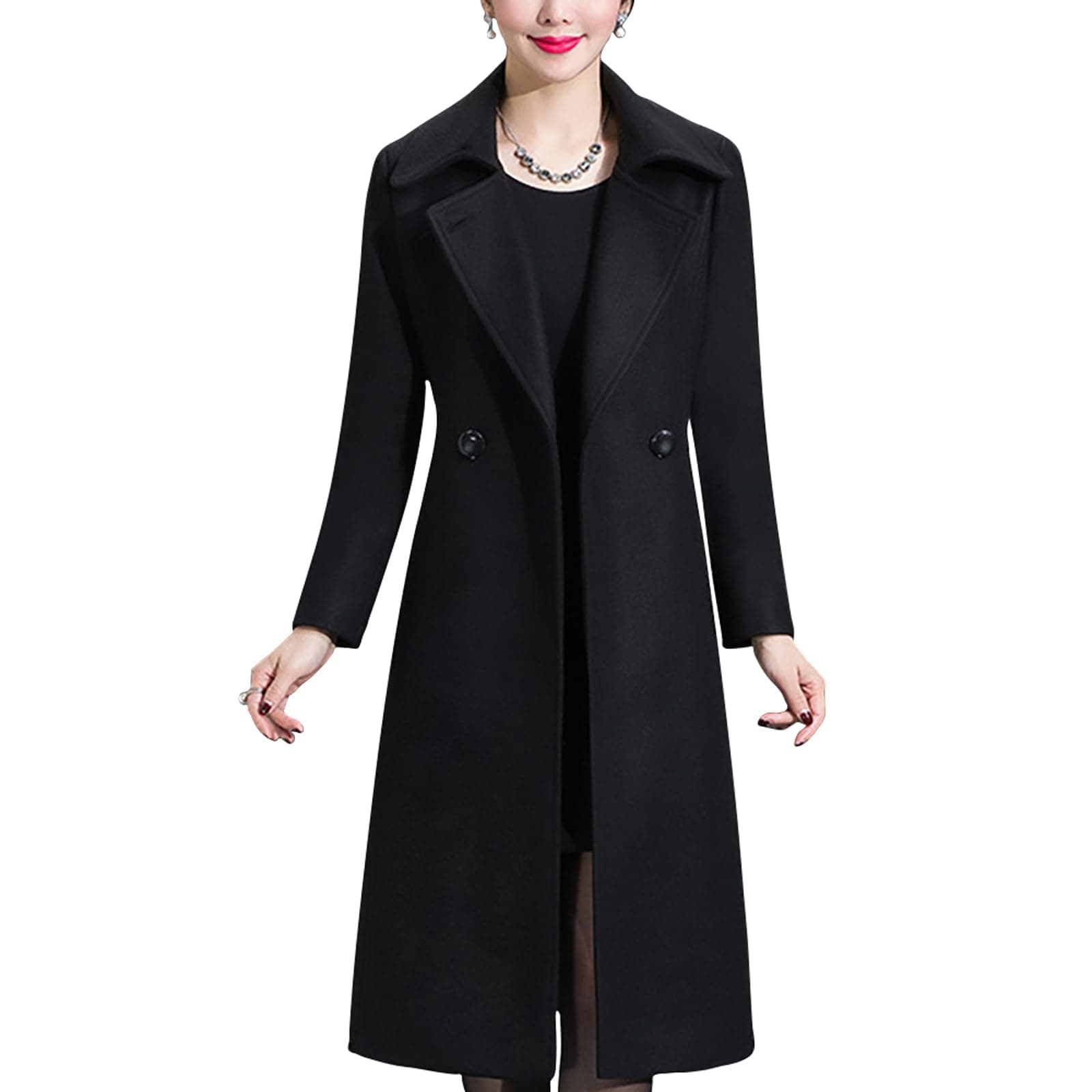 Aprsfn Women's Winter Warm Double-breasted Midi Peacoat